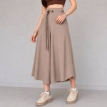 شلوار زنانه دامنی قد 85 پارچه کاترینا ریزشی فری سایز - Image 2