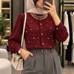 شومیز زنانه مرواریدی مجلسی